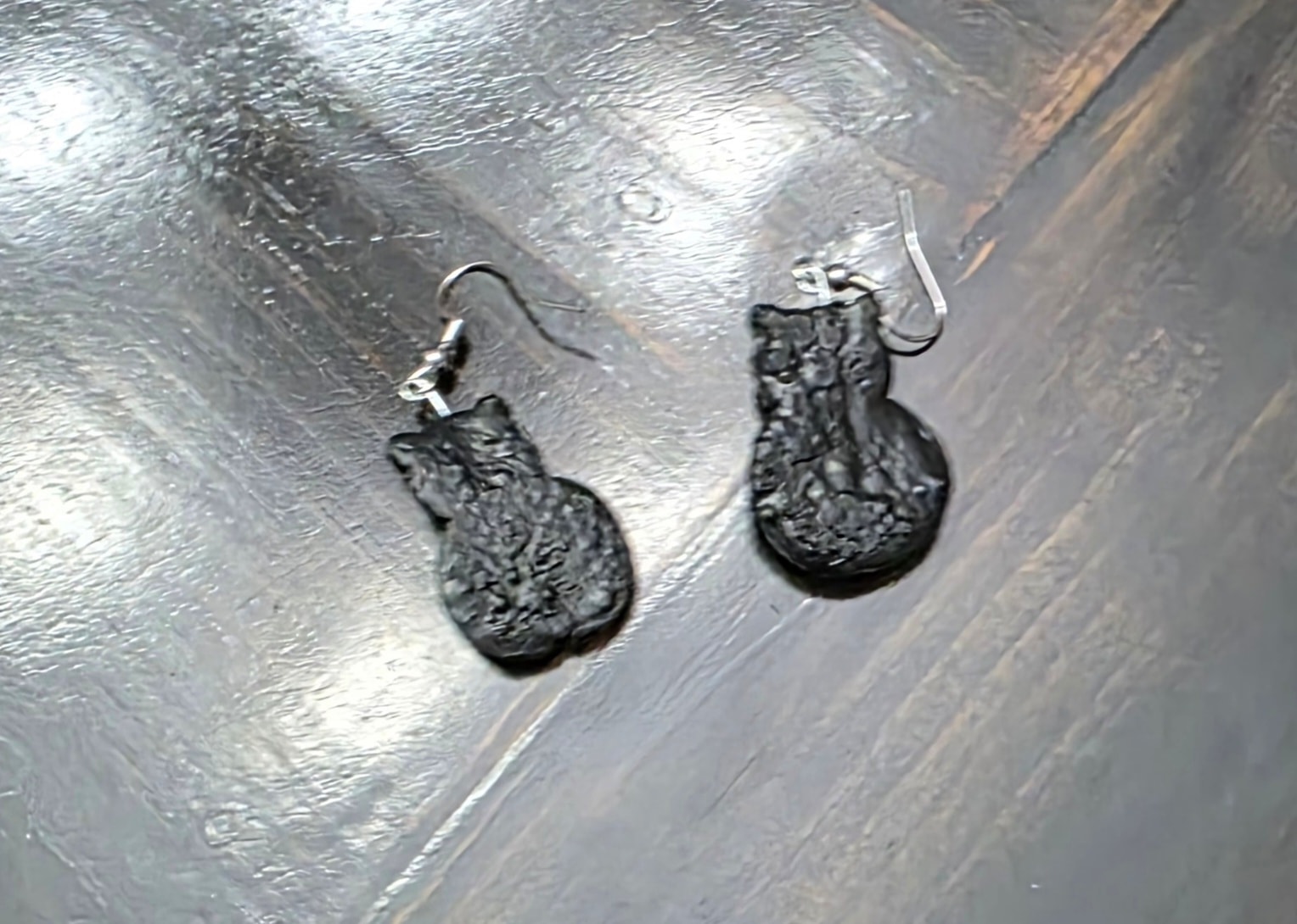 Handmade Black Cat Earrings